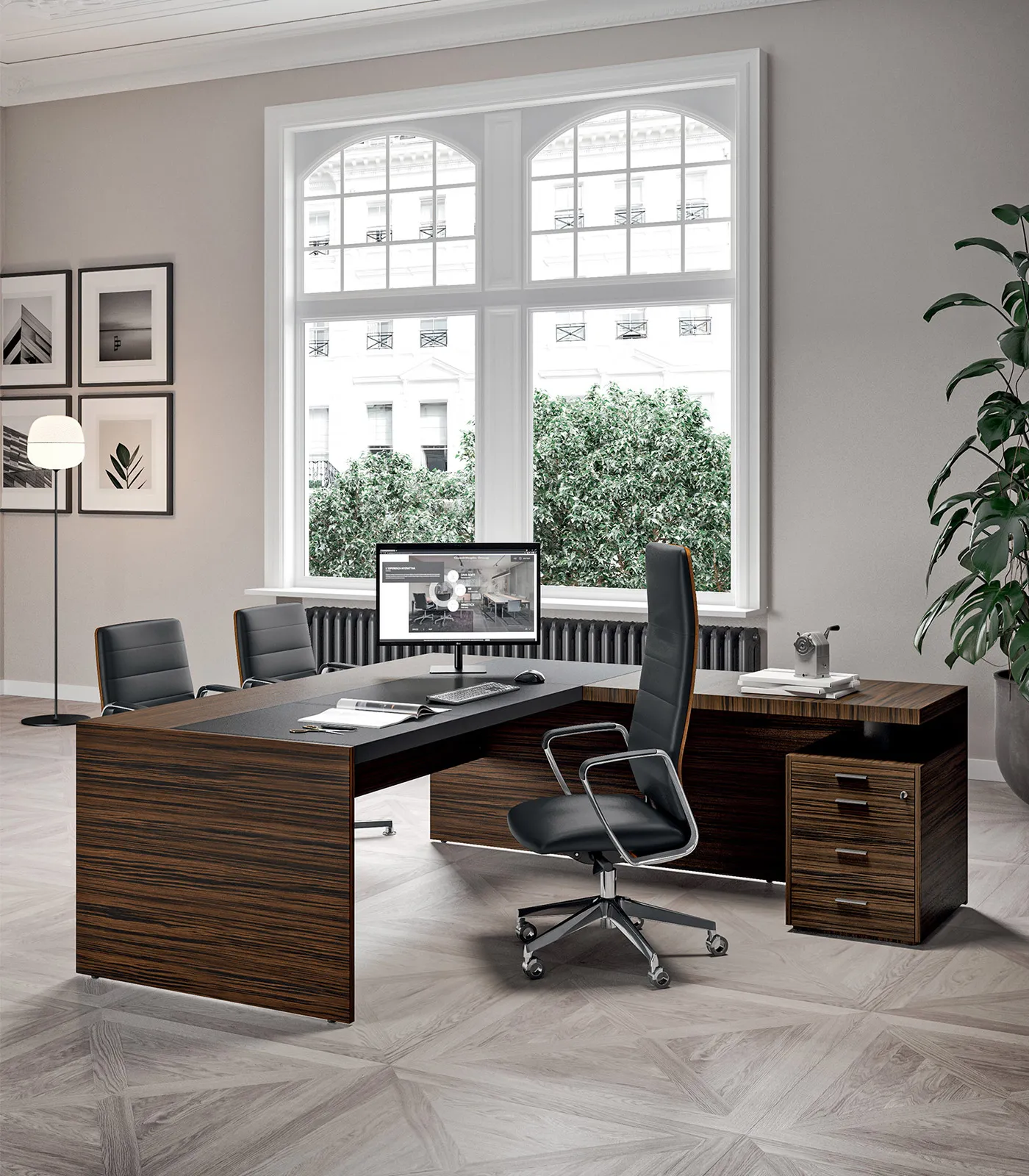 E-9 executive desk by Quadrifoglio Group